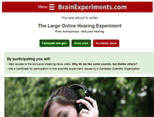 Tablet Screenshot of brainexperiments.com